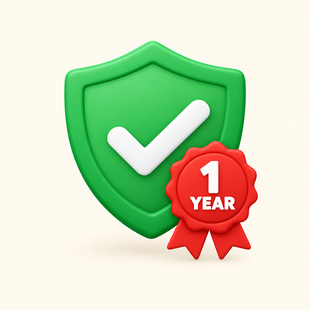 1-year warranty: free replacement if the arms stop working