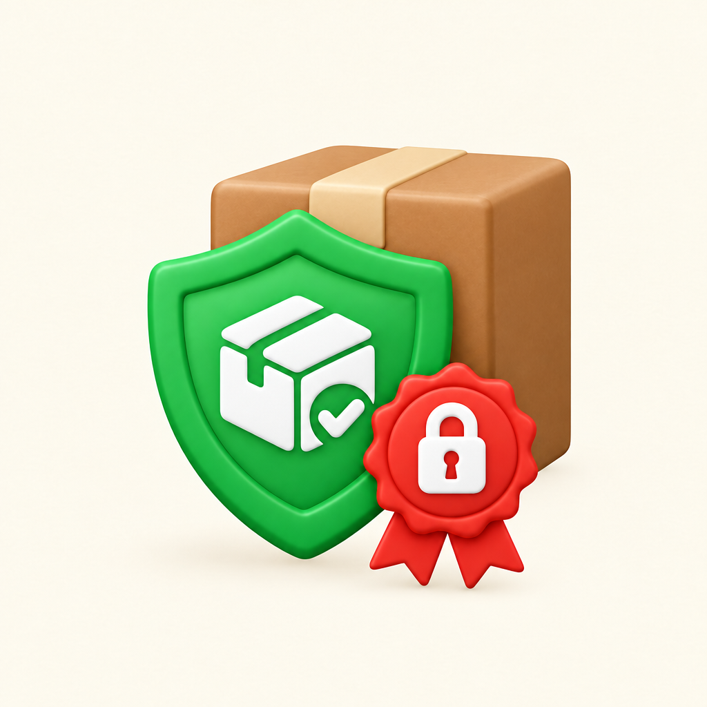 Shipping Protection: covered if lost, stolen or damaged